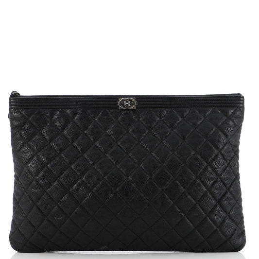 Boy O Case Clutch Quilted Caviar Large