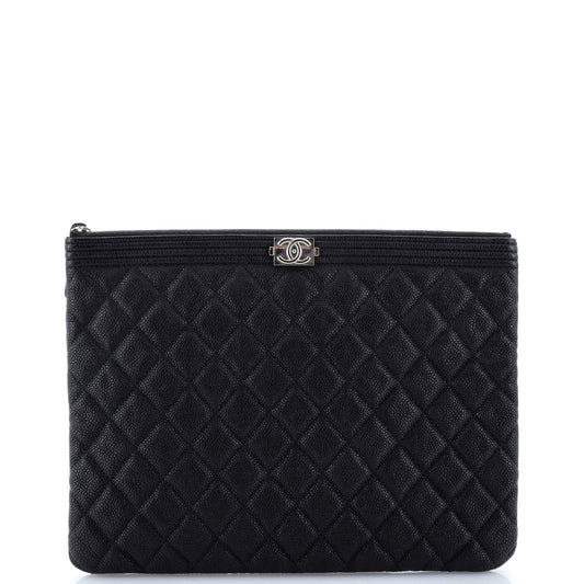 Boy O Case Clutch Quilted Caviar Medium