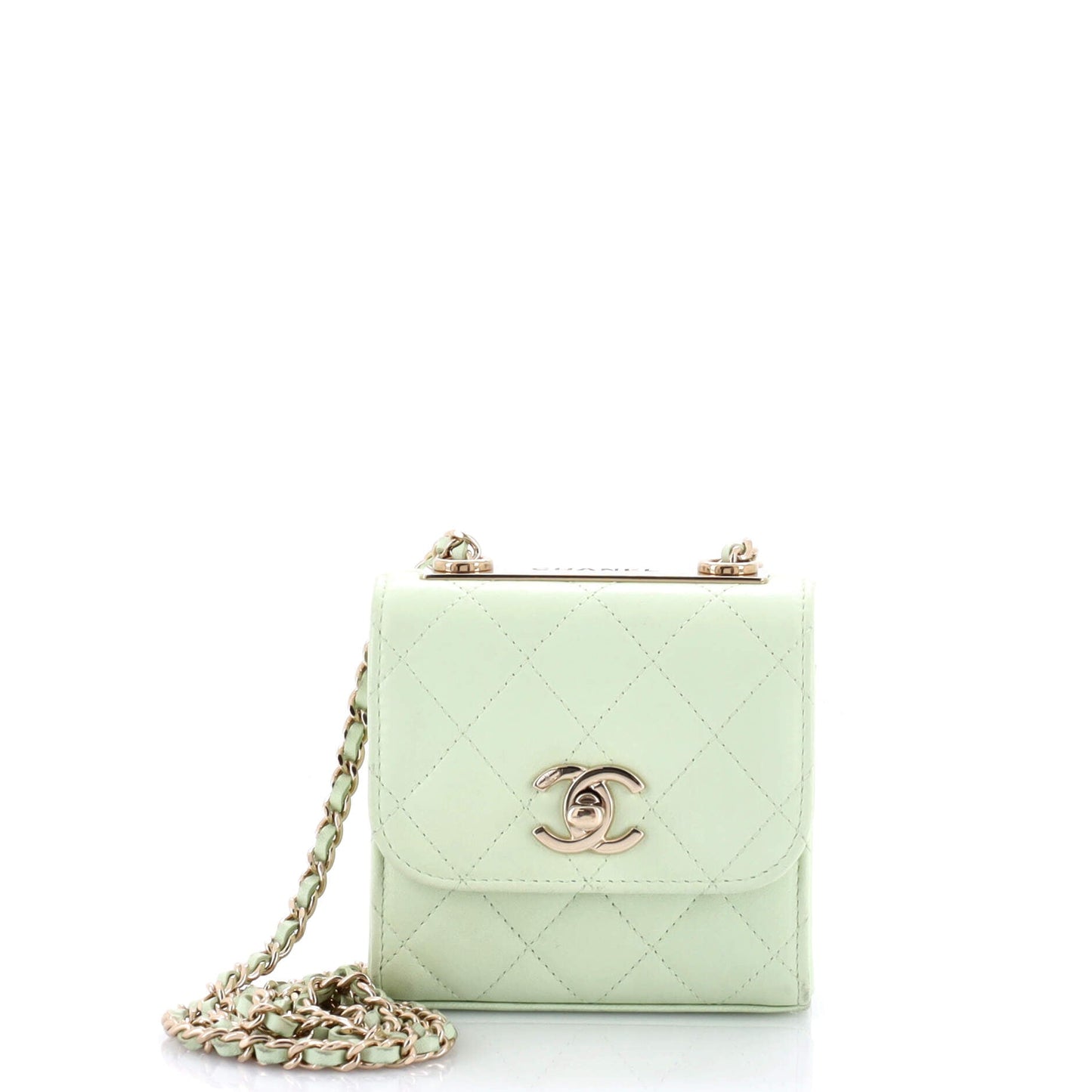 Trendy CC Clutch with Chain Quilted Lambskin Small