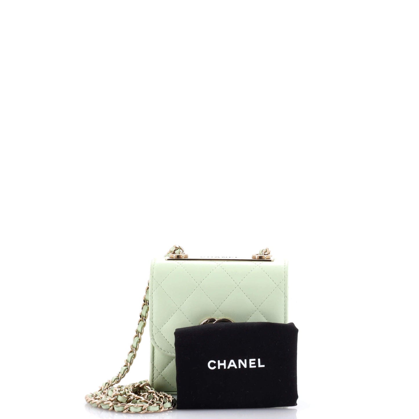 Trendy CC Clutch with Chain Quilted Lambskin Small