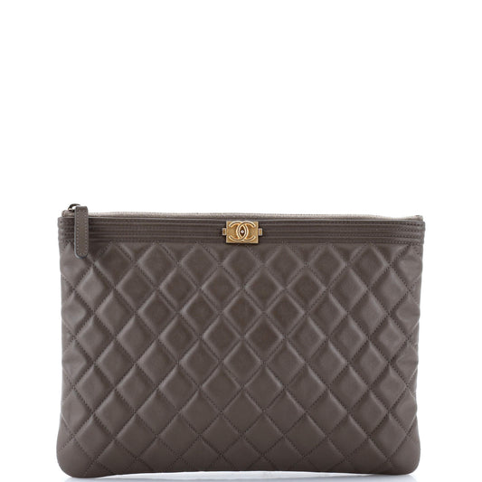 Boy O Case Clutch Quilted Lambskin Medium