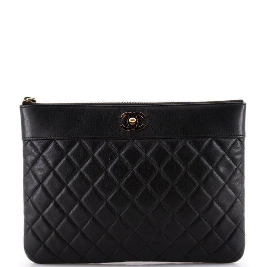 Mademoiselle Vintage O Case Clutch Quilted Sheepskin Medium
