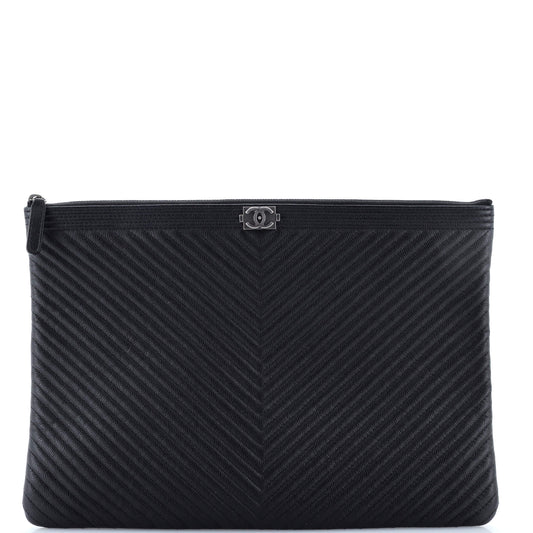 Boy O Case Clutch Chevron Lambskin Large