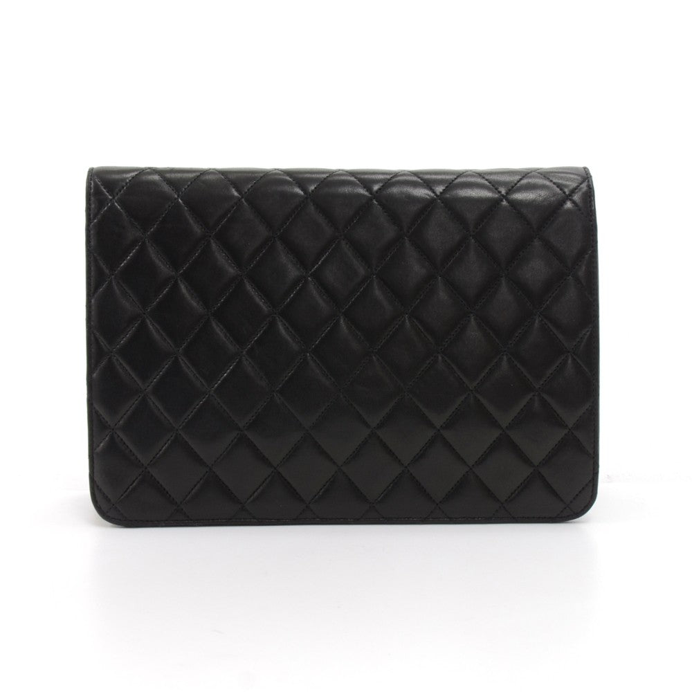 Quilted Lambskin Leather Classic Half Flap Shoulder Bag