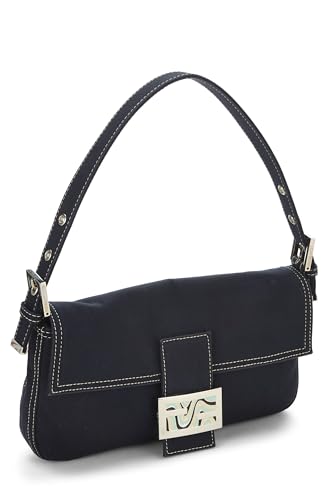 Fendi,  Navy Canvas Baguette, Navy