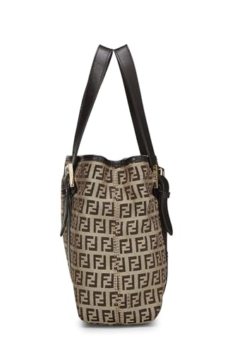 Fendi,  Brown Zucchino Canvas Handbag, Brown