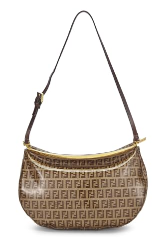 Fendi,  Brown Zucchino Vinyl Shoulder Bag Medium, Brown