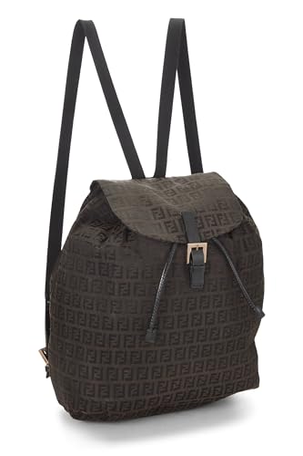 Fendi,  Brown Zucchino Canvas Backpack, Brown