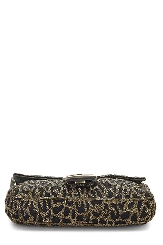 Fendi,  Gold & Brown Embellished Beaded Baguette, Brown