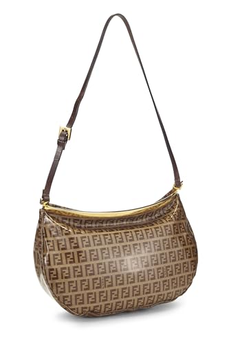 Fendi,  Brown Zucchino Vinyl Shoulder Bag Medium, Brown