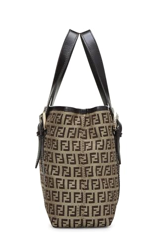 Fendi,  Brown Zucchino Canvas Handbag, Brown