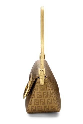 Fendi,  Gold Coated Canvas Zucchino Mama Mini, Gold