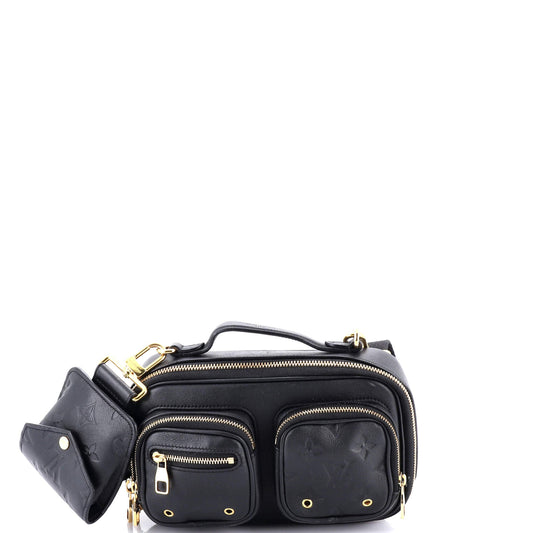 Utility Crossbody Bag Calfskin with Embossed Monogram Detail