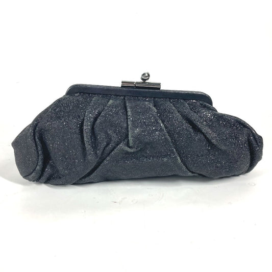 CHANEL Clutch bag leather Dark Navy type Rhinestone Purse Purse Women Used