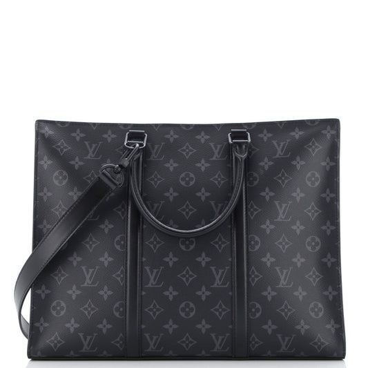 Sac Plat Zipper Tote Monogram Eclipse Canvas Horizontal