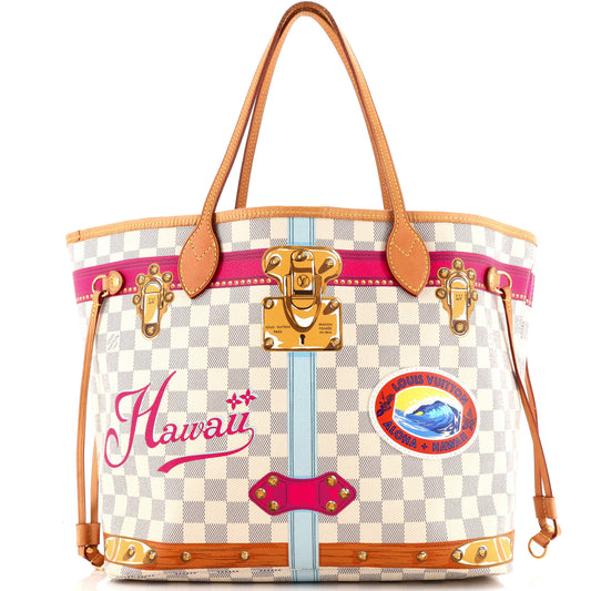 Neverfull NM Tote Limited Edition Cities Damier Summer Trunks MM