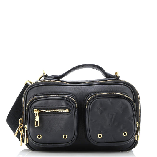 Utility Crossbody Bag Calfskin with Embossed Monogram Detail