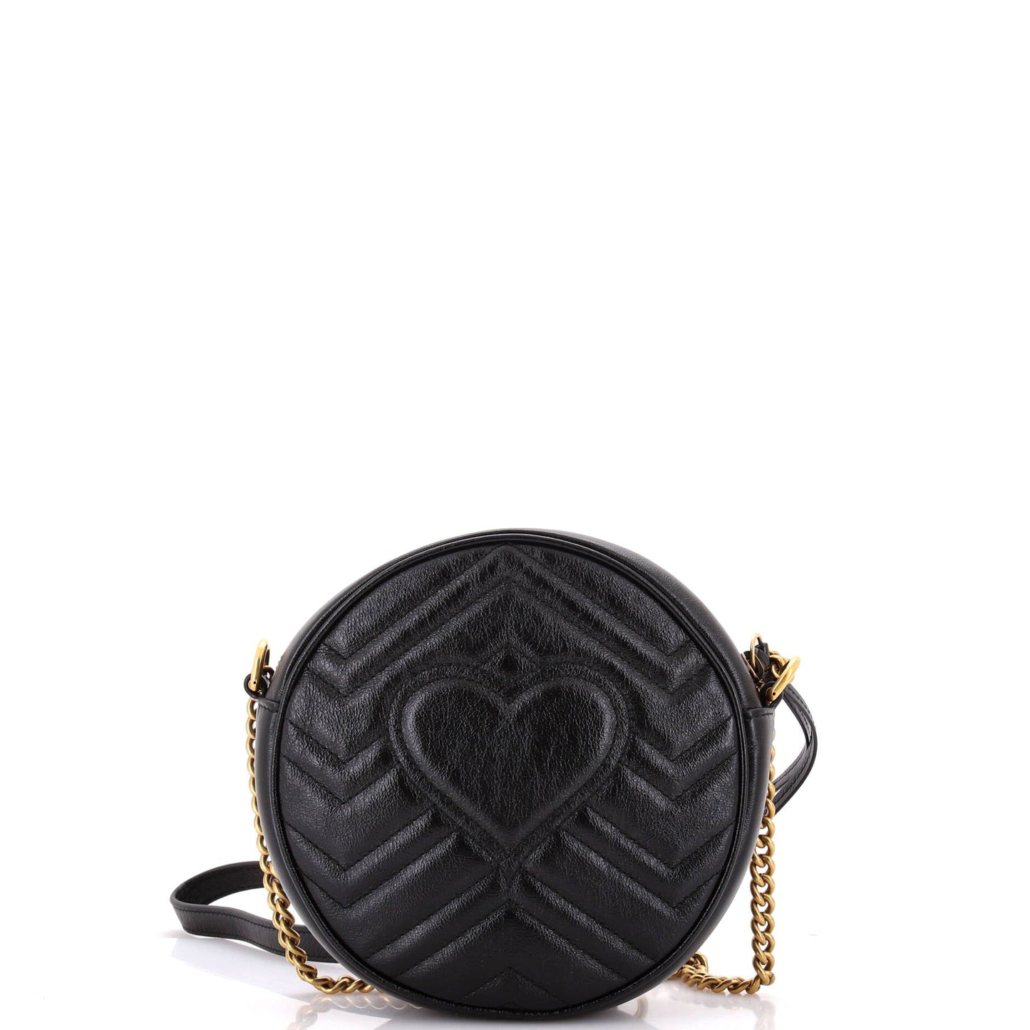 GG Marmont Round Shoulder Bag Matelasse Leather Mini