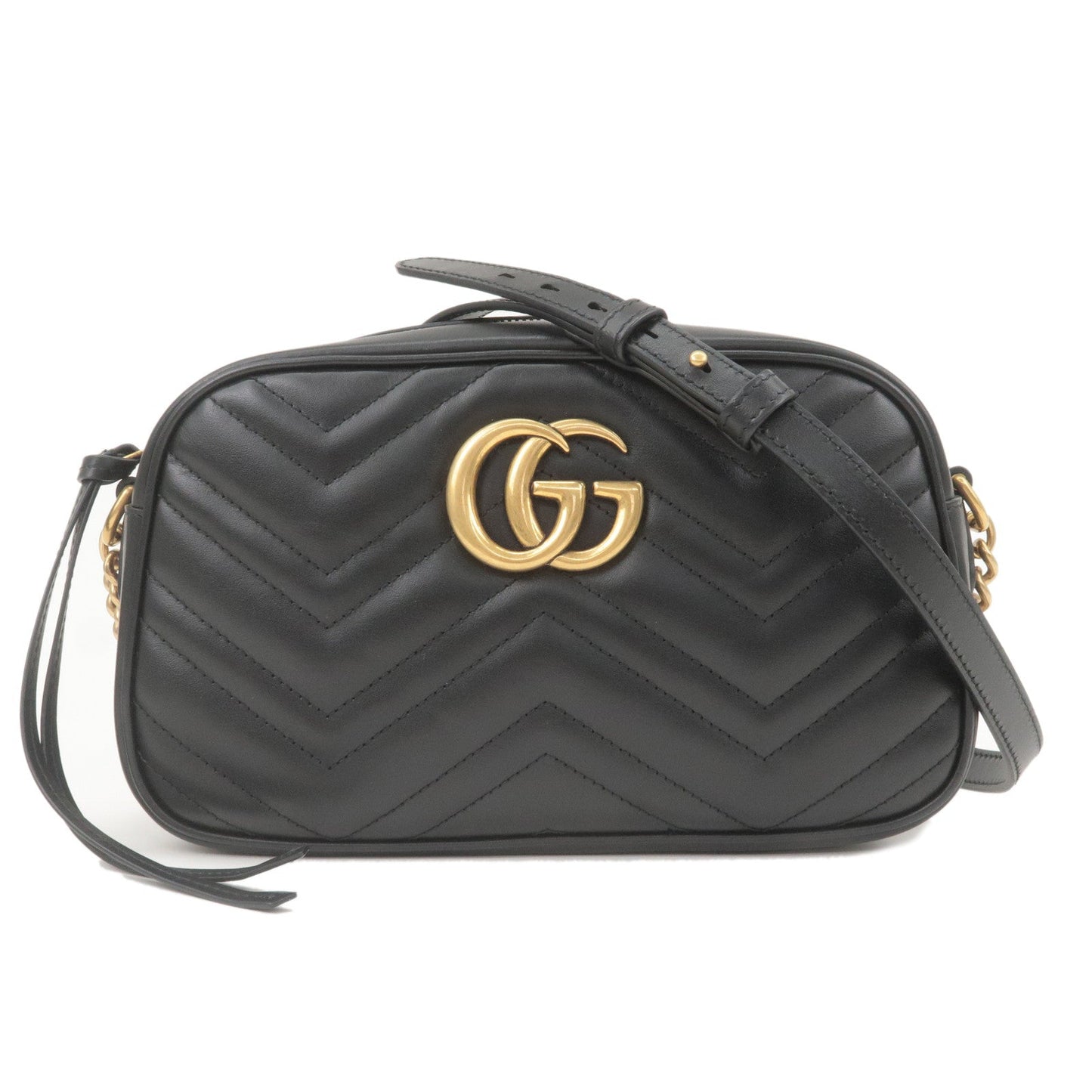 GUCCI GG Marmont Leather Small CrossBody Bag Black 447632