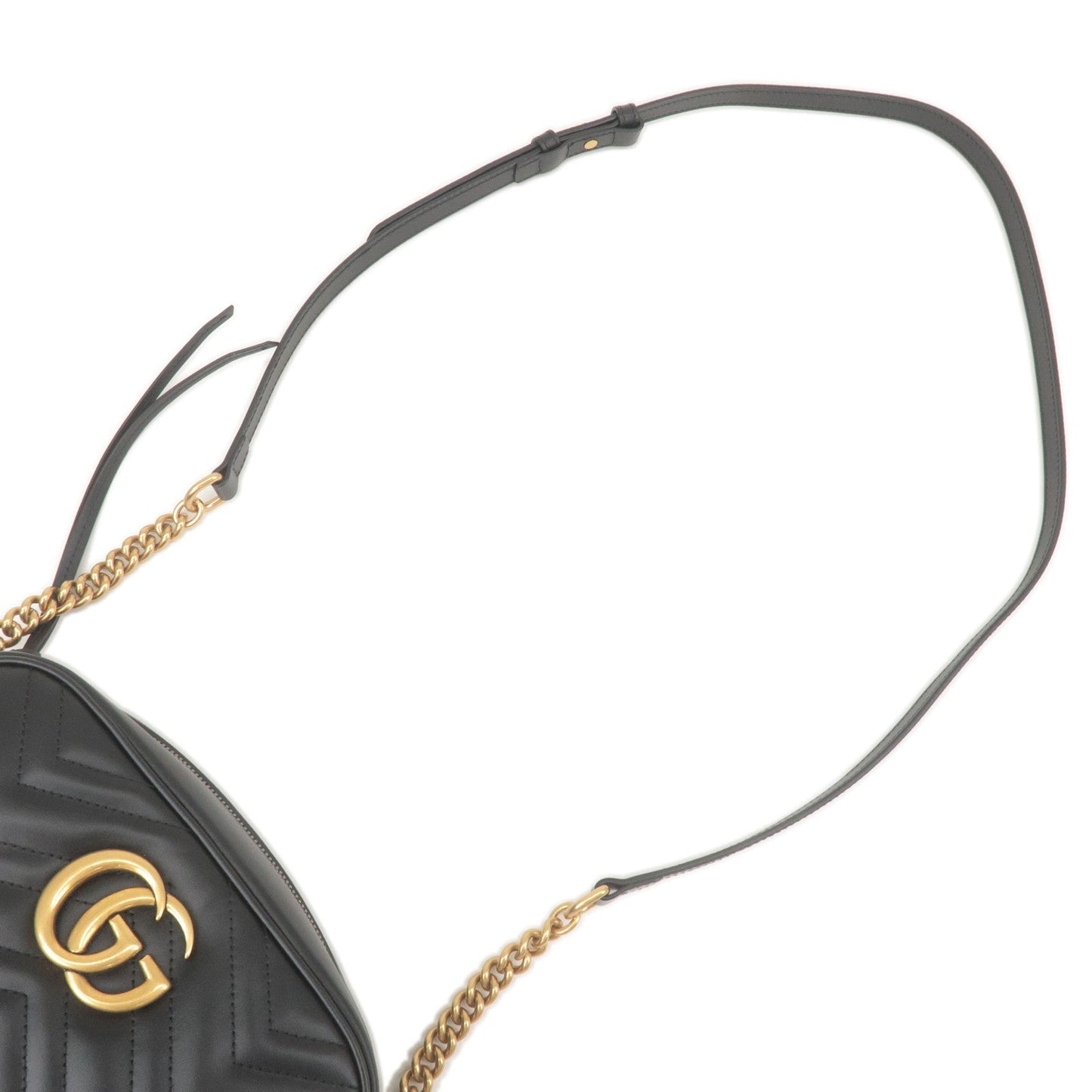 GUCCI GG Marmont Leather Small CrossBody Bag Black 447632