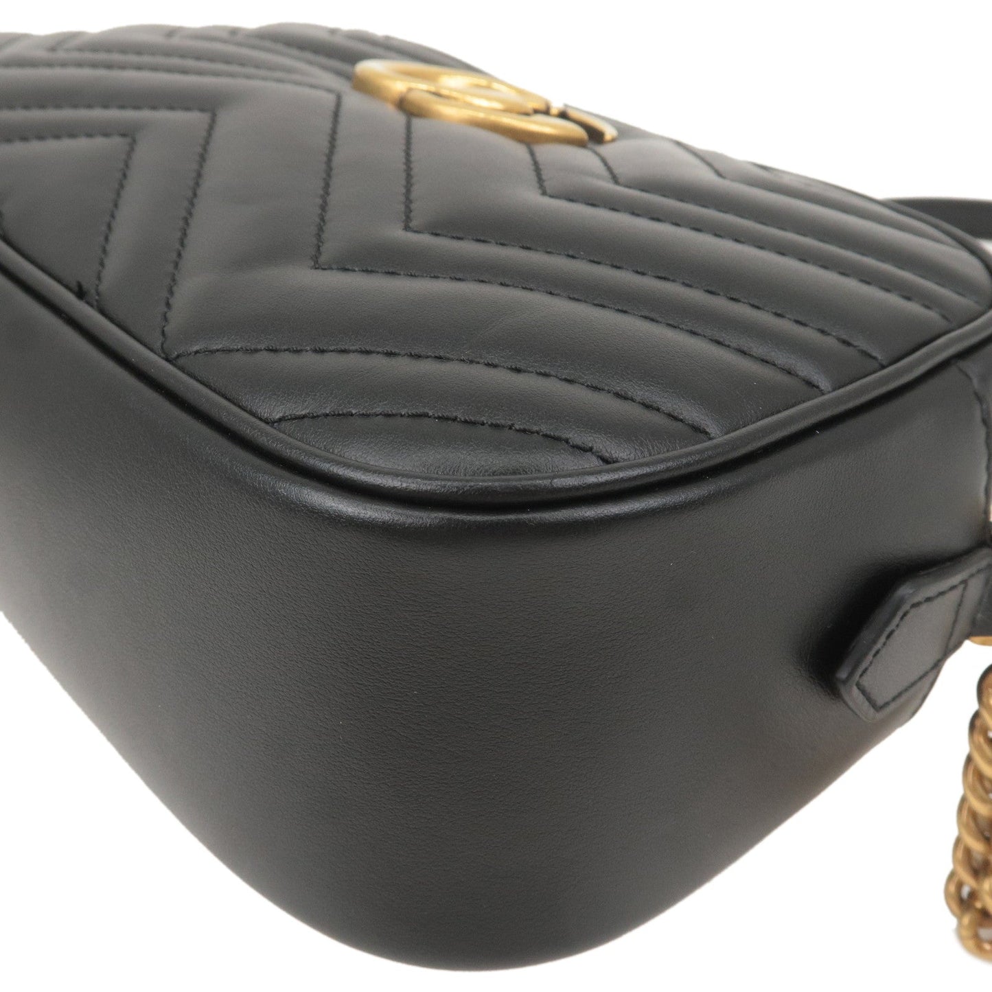 GUCCI GG Marmont Leather Small CrossBody Bag Black 447632