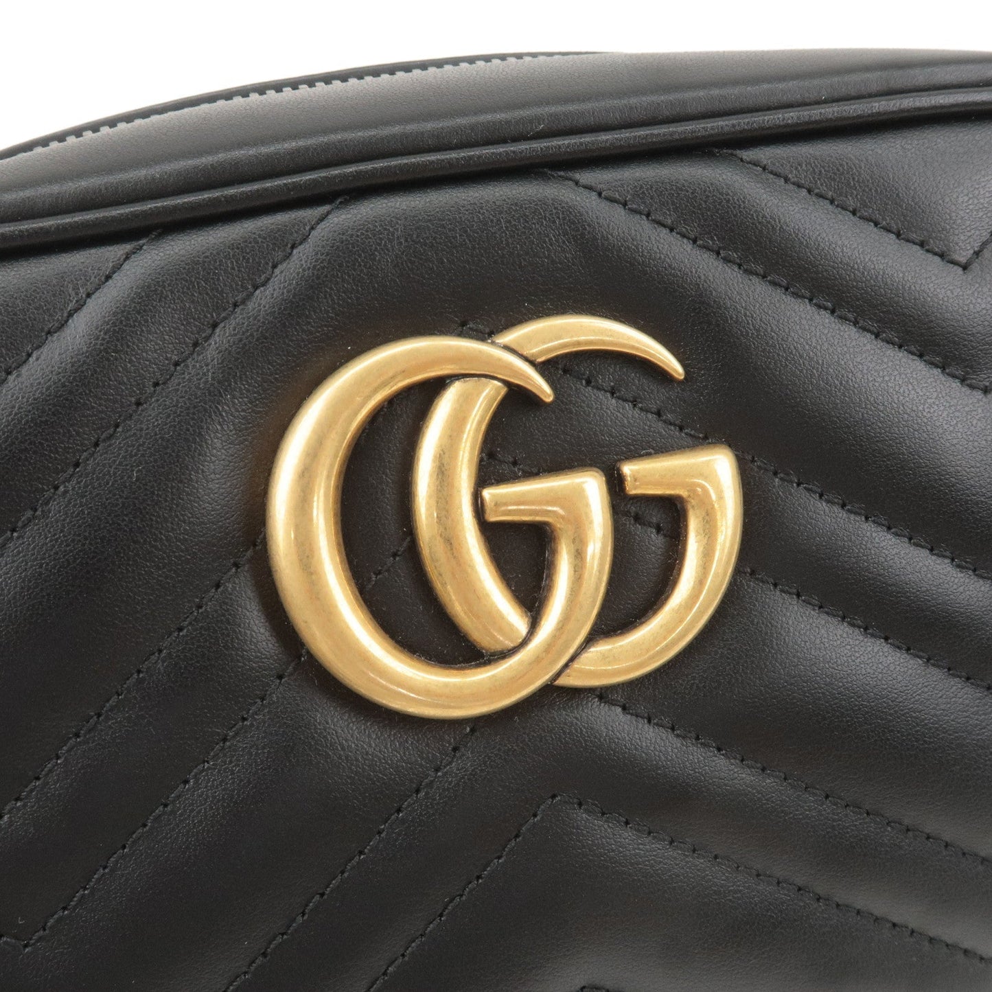 GUCCI GG Marmont Leather Small CrossBody Bag Black 447632