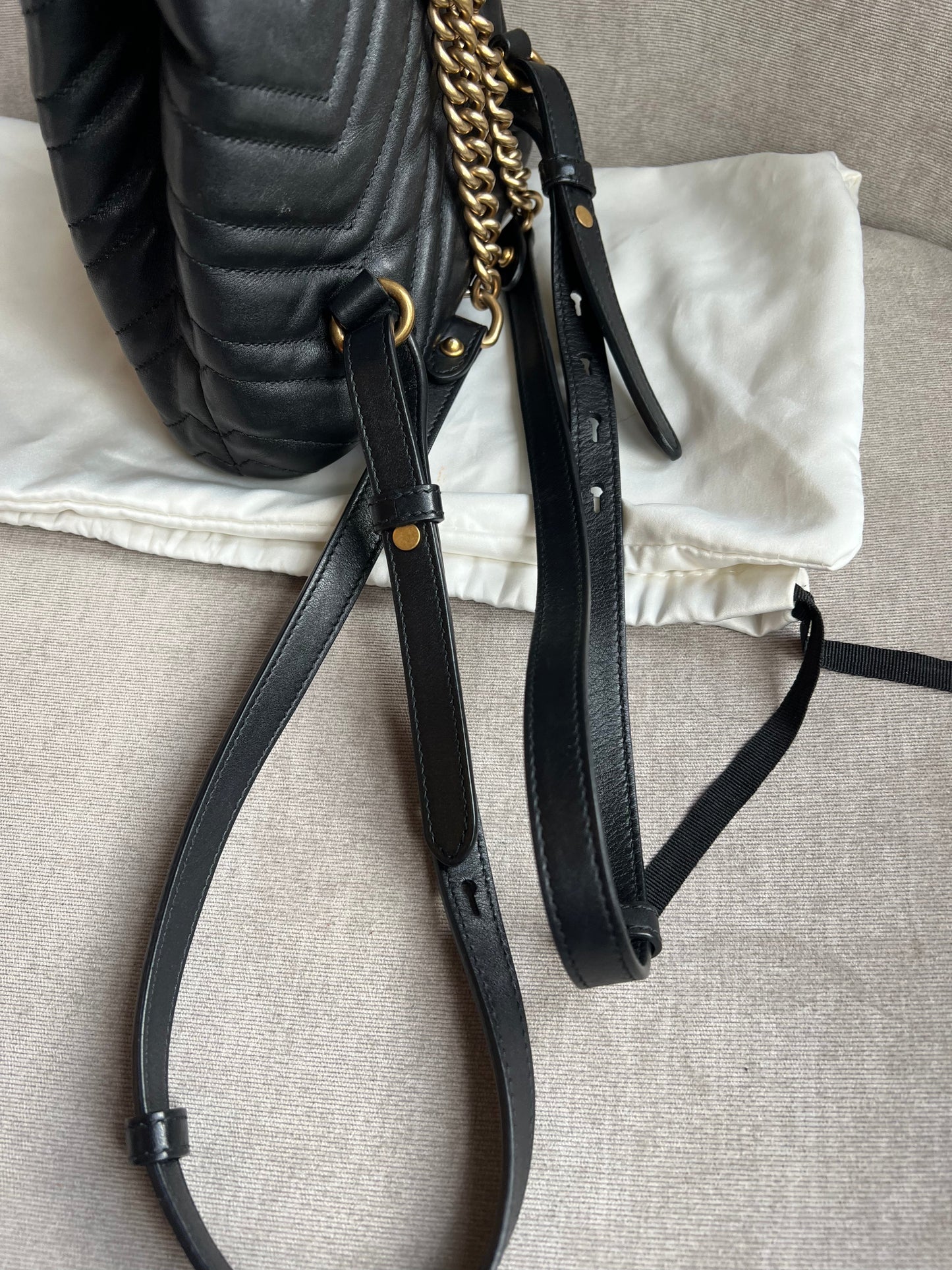 Gucci GG Black Mini Marmont Backpack