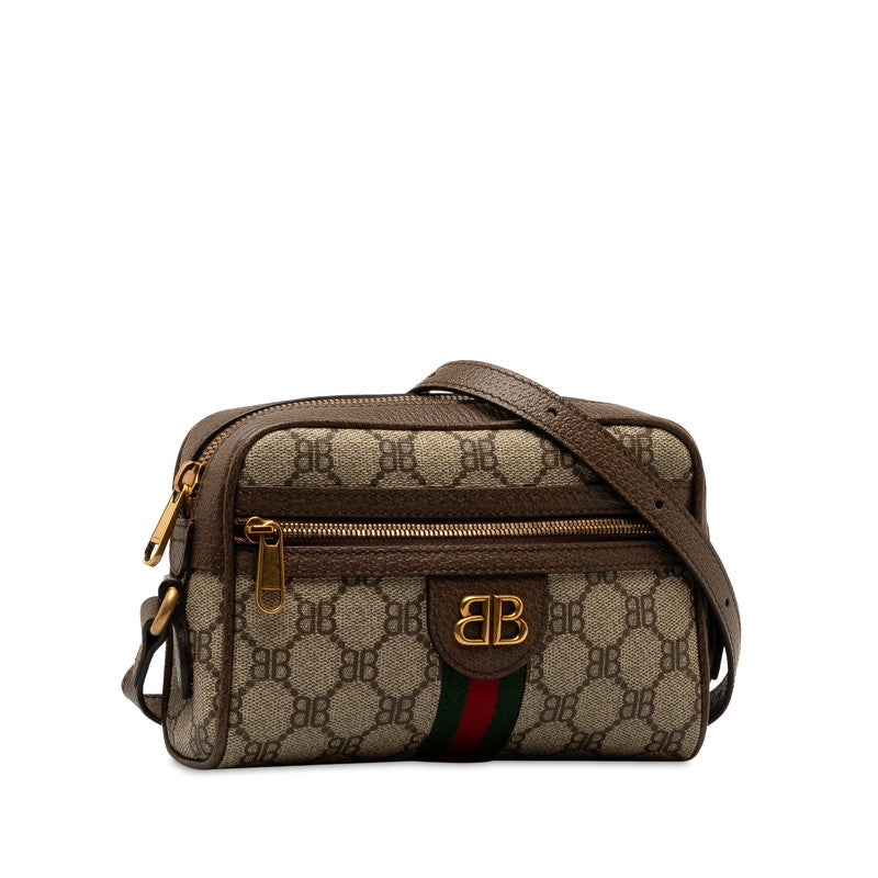 Gucci x Balenciaga The Hacker Project GG Supreme BB Logo  Mini Shoulder Bag 680128 Beige Brown PVC Leather  GUCCI Gucci