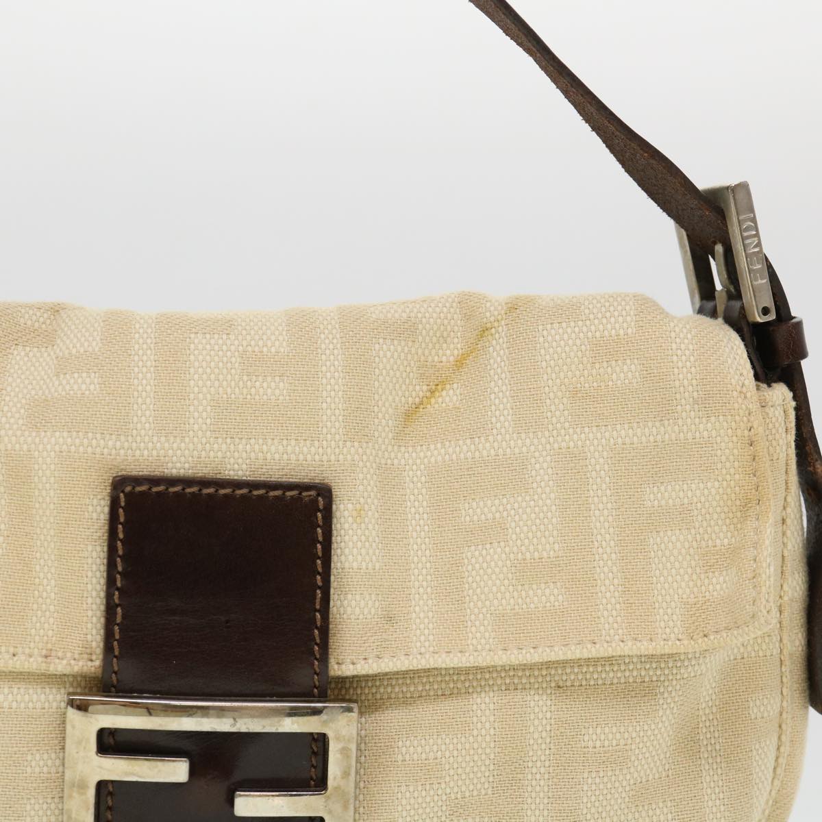 FENDI Zucca Canvas Mamma Baguette Shoulder Bag Beige 33492 26424 008  39285