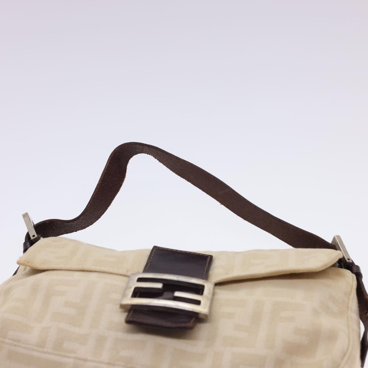 FENDI Zucca Canvas Mamma Baguette Shoulder Bag Beige 33492 26424 008  39285