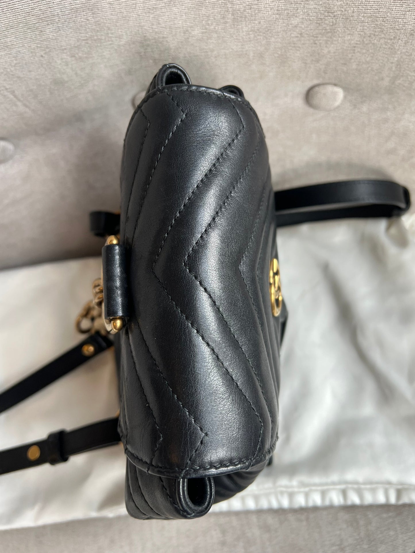 Gucci GG Black Mini Marmont Backpack