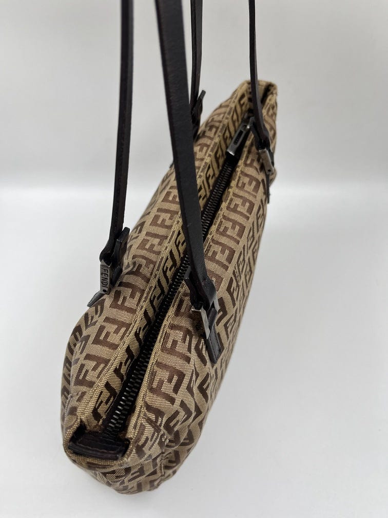 Vintage Fendi Shoulder Bag in Brown Zucca Canvas