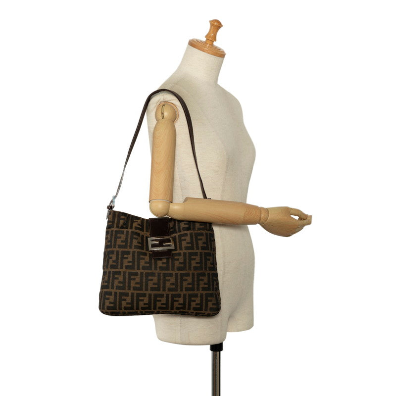 FENDY ZUCKA MANMABACKET HANDBACK 26727 Brown canvas leather ladies FENDI