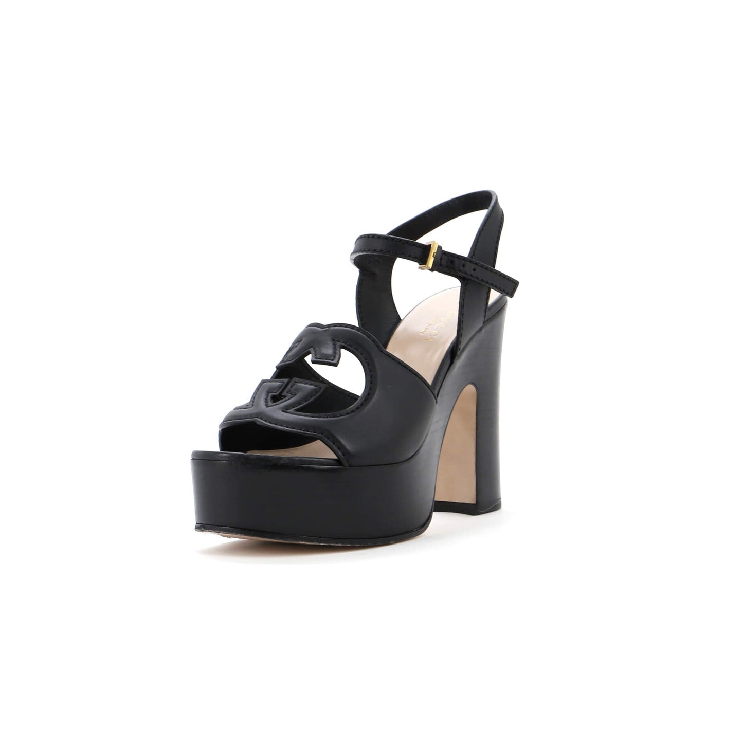 Women's Interlocking G Cut-Out Platform Sandals Leather