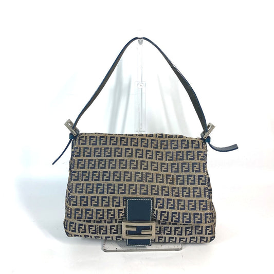 FENDI Shoulder Bag Canvas / leather Navy shoulder bag Mamma Bucket Women Used