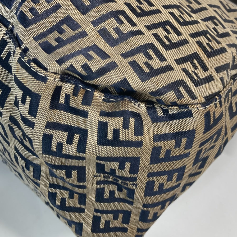 FENDI Shoulder Bag Canvas / leather Navy shoulder bag Mamma Bucket Women Used