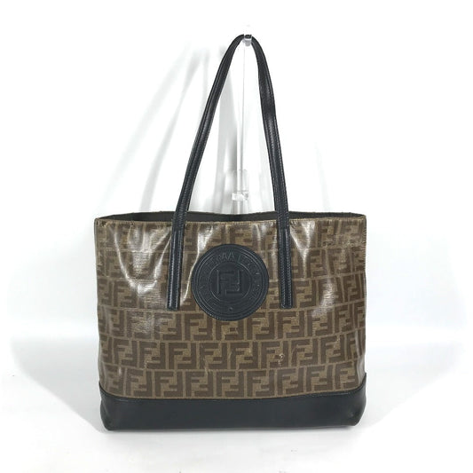 FENDI Tote Bag 8BH348 PVC, Leather Brown Zucca mens Used