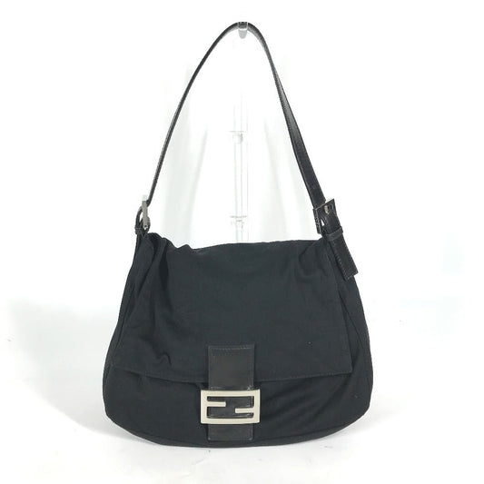 FENDI Shoulder Bag Jersey black vintage Mamma Bucket Women Used