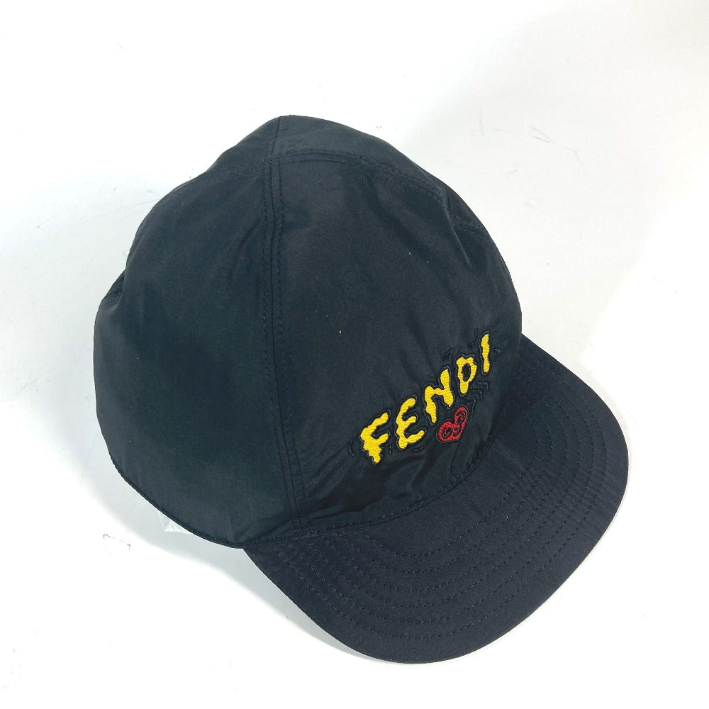 FENDI cap Nylon black Mr.doodle Collaboration Mr.doodle logo heart