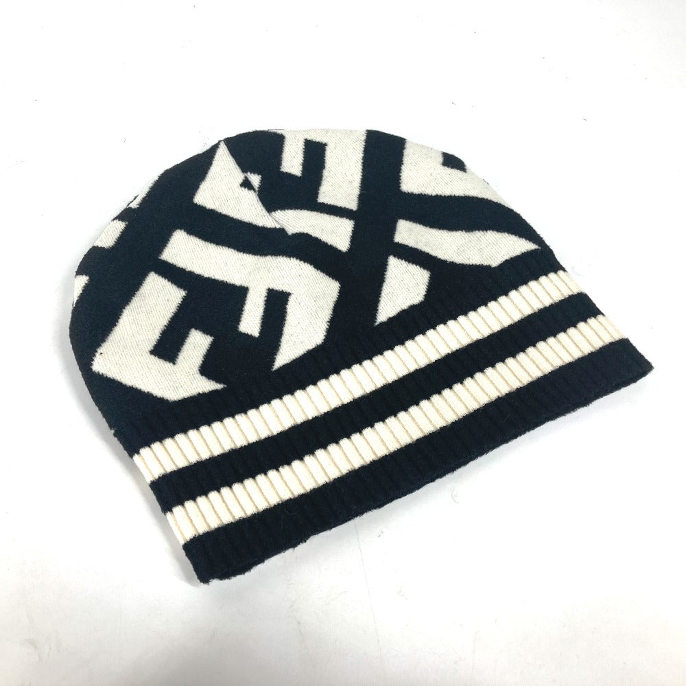 FENDI Knit hat FXQ538 Wool, Rayon black By color Zucca logo