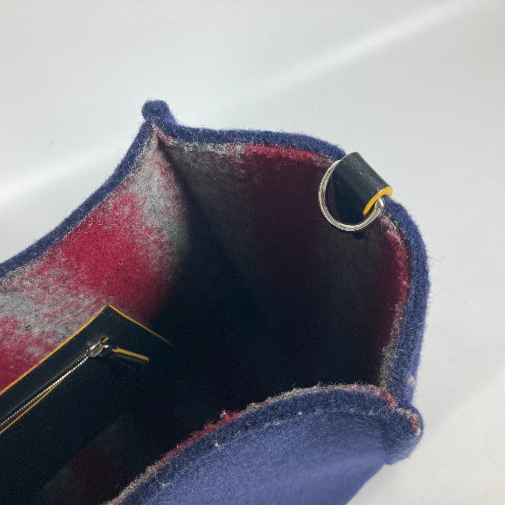 FENDI Tote Bag 7VA390 wool Navy Shoulder Tote mens Used