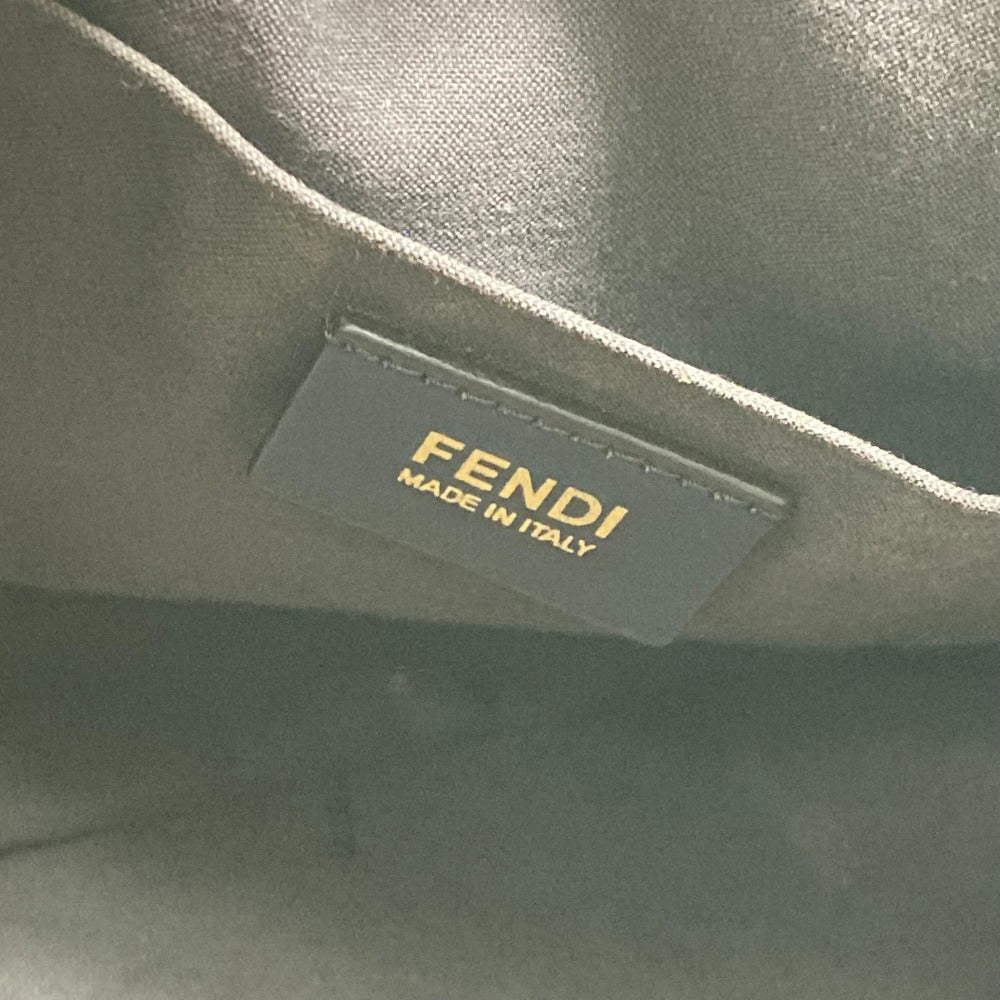FENDI Handbag 8BN251 Leather/Canvas, Suede Brown Pecan Women Used