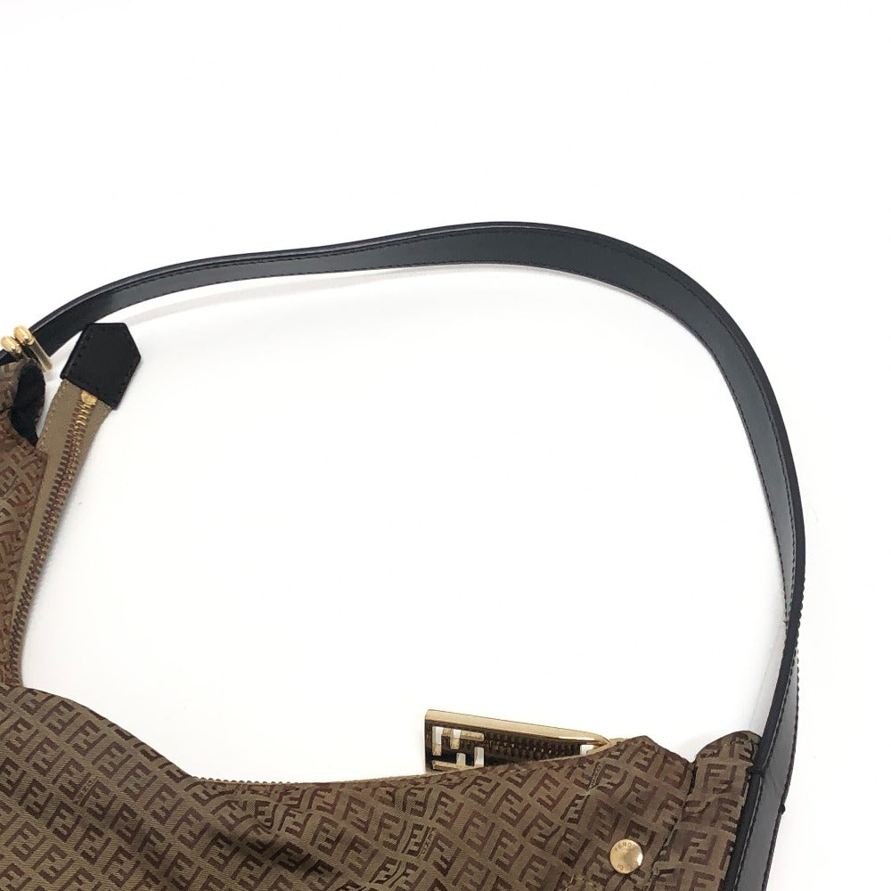 FENDI Shoulder Bag 8BR633 canvas beige Zucca Pattern