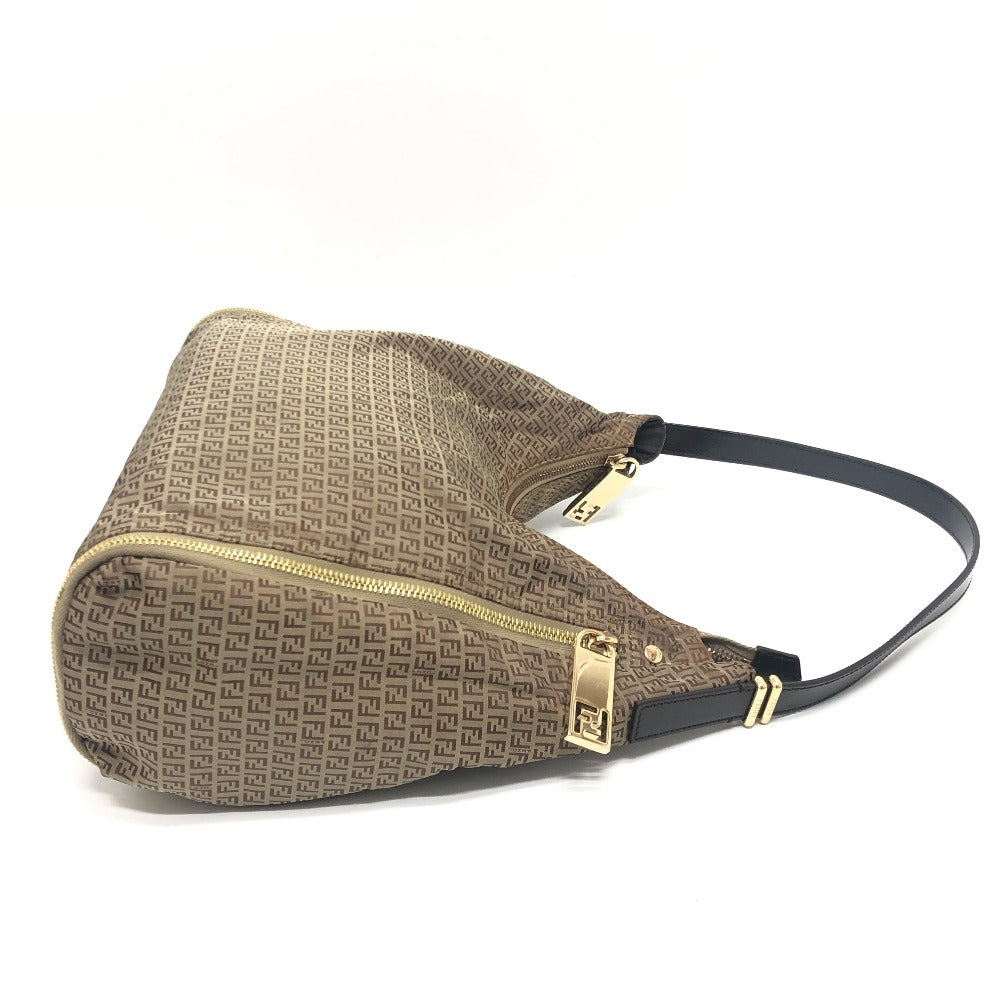 FENDI Shoulder Bag 8BR633 canvas beige Zucca Pattern