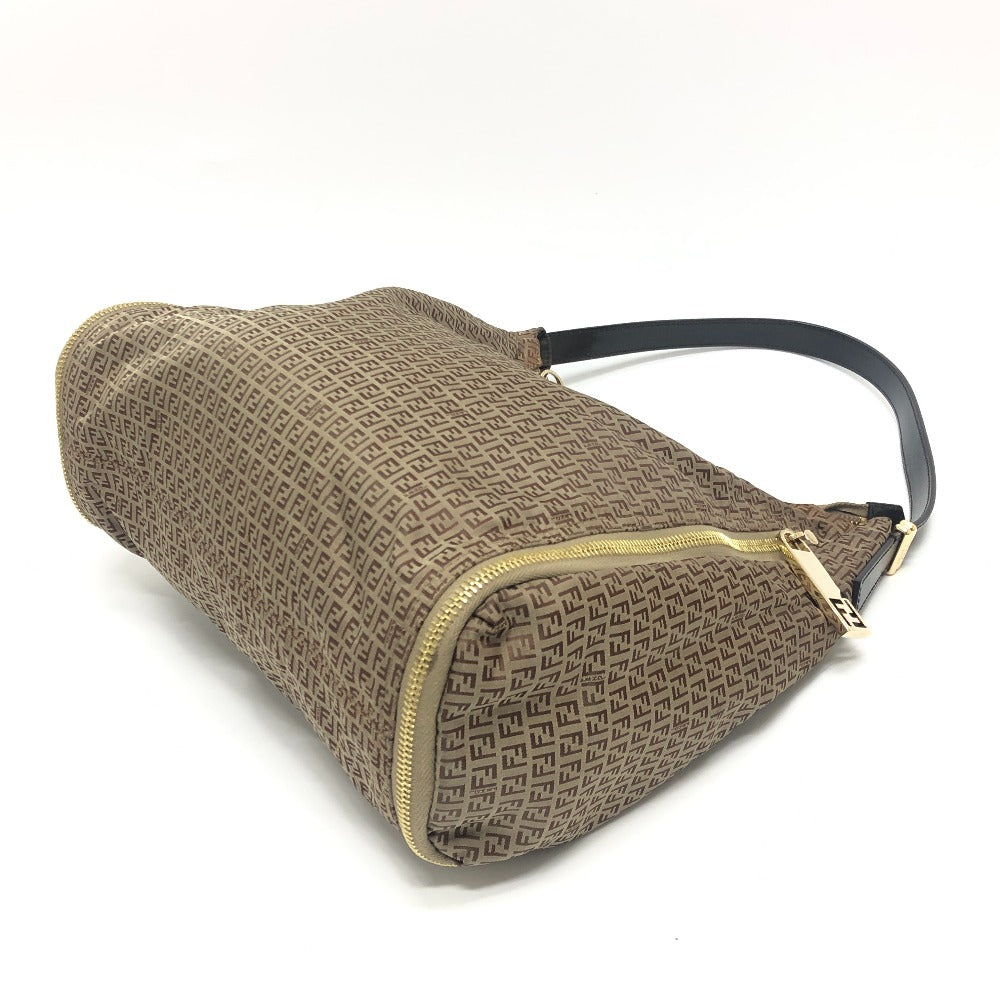 FENDI Shoulder Bag 8BR633 canvas beige Zucca Pattern