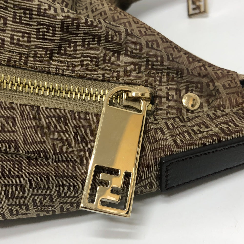 FENDI Shoulder Bag 8BR633 canvas beige Zucca Pattern