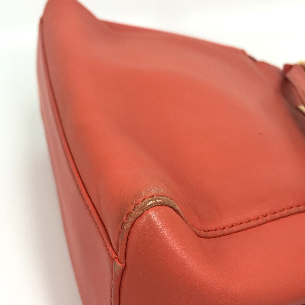 FENDI Handbag 8BN244 leather Salmon pink type Shoulder Crossbody Mini Pea Kaboo Women Used