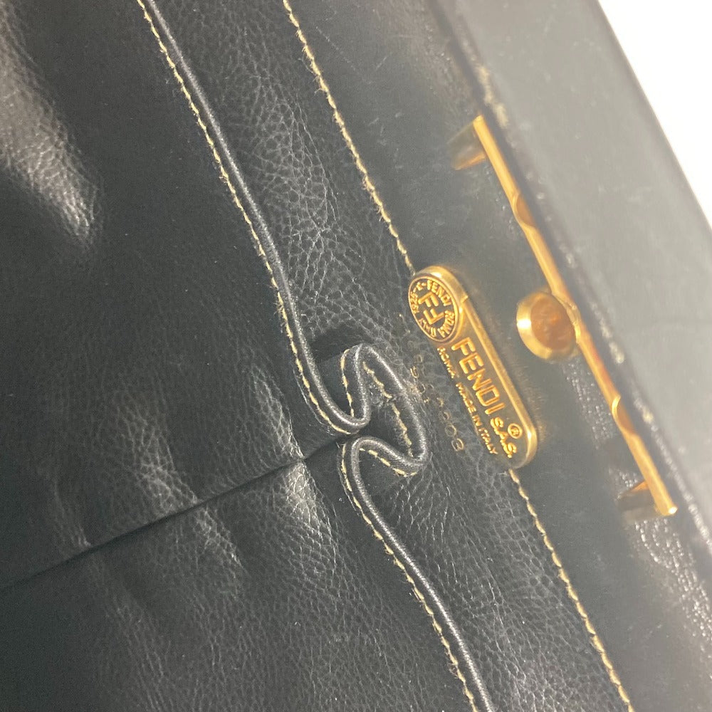 FENDI Handbag Leather / PVC black vintage Doctor Bag Pecan Women Used
