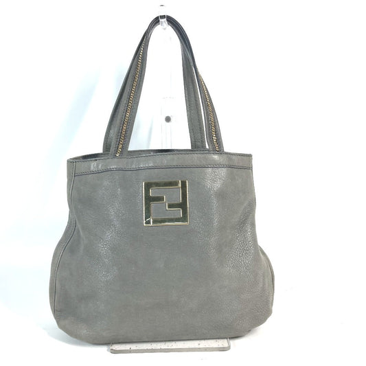 FENDI Shoulder Bag 8BR650 leather gray Bag Shoulder Bag Tote Bag logo FF Women Used
