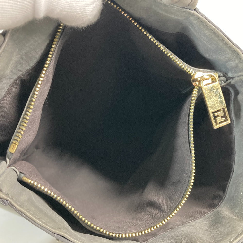 FENDI Shoulder Bag 8BR650 leather gray Bag Shoulder Bag Tote Bag logo FF Women Used